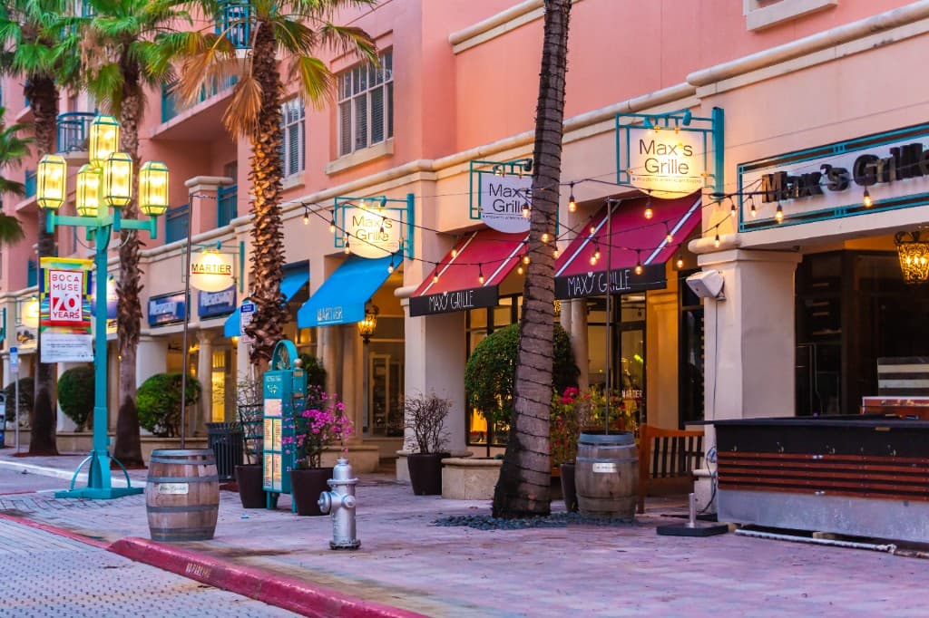 Palm-lined Florida street with local scenery for a weekend ideas guide cover.